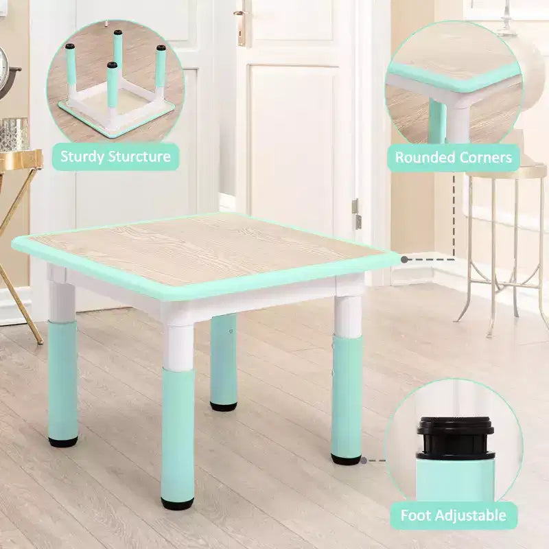 Ensemble Table et Chaises pour Enfants, Bureau Réglable en Hauteur pour Enfants de 2 à 10 Ans, Table d'Activités Manuelles, Pieds Antidérapants, pour Salles de Classe et Garderies