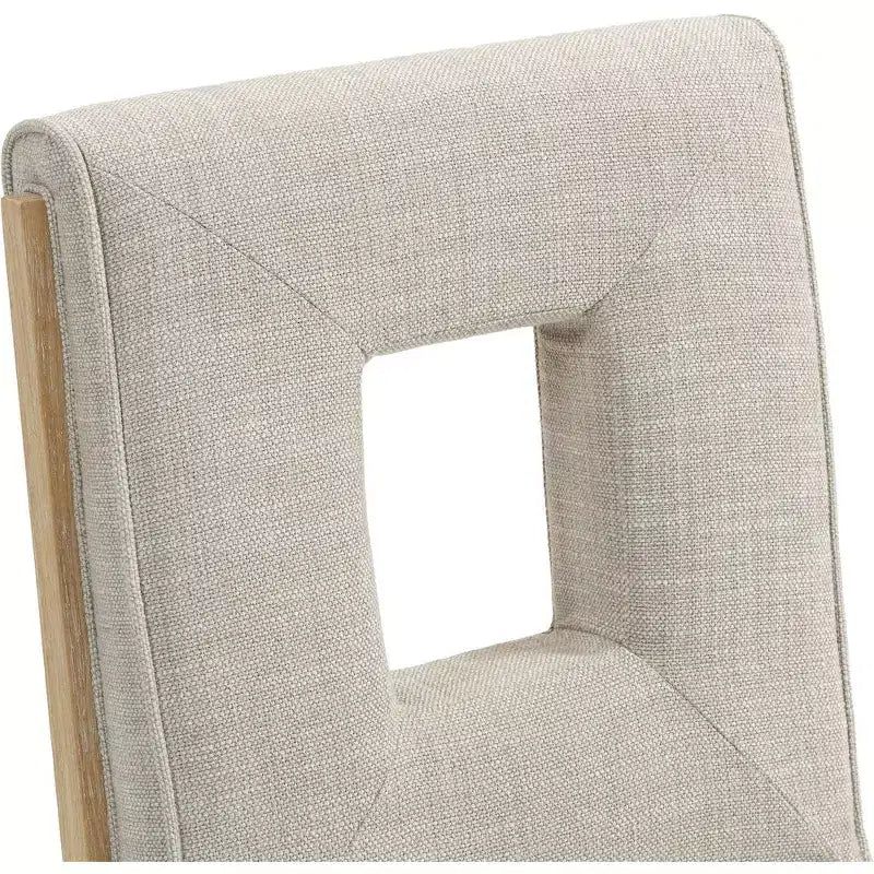 Meridian Furniture, Chaises de salle à manger Gwendolyn en tissu texturé lin, lot de 2