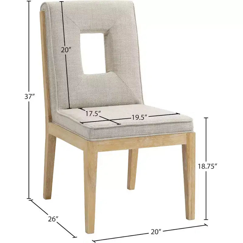 Meridian Furniture, Chaises de salle à manger Gwendolyn en tissu texturé lin, lot de 2
