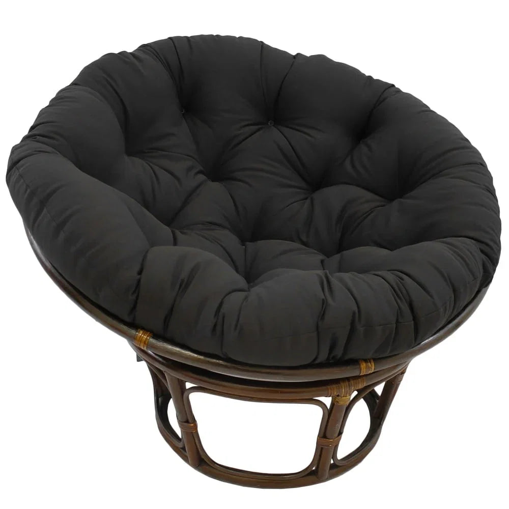 Fauteuil Papasan en rotin Bali 42 po avec coussin en sergé