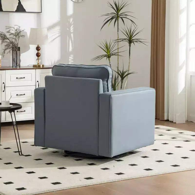 Fauteuil pivotant à 360° avec rangement dissimulé, fauteuil club une place avec oreiller pour salon, chambre, salle de lecture - ModernLuxe