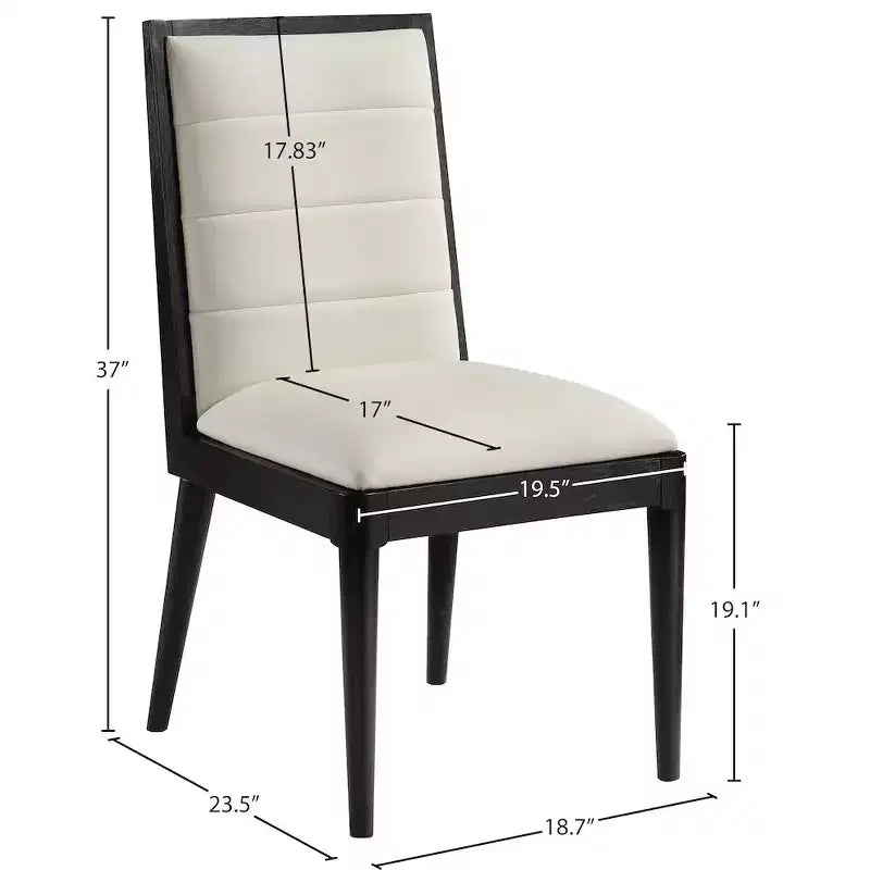 Meridian Furniture, Chaises de salle à manger Bristol en cuir végétalien, Lot de 2