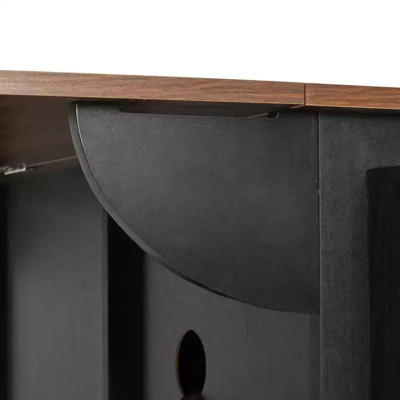 Îlot de cuisine de ferme Whisen 55.5 avec abattant, porte coulissante et station de recharge, design roulant
