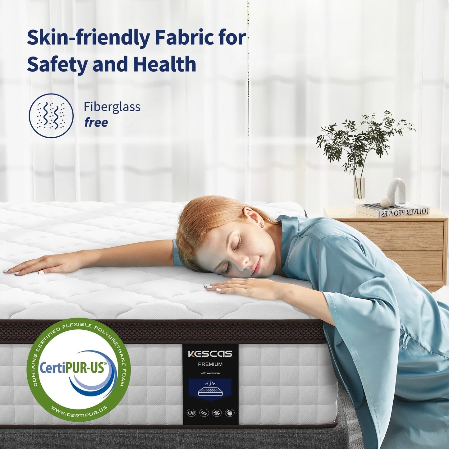 Matelas en mousse à mémoire de forme hybride 10 po – Soutien ferme moyen avec ressorts renforcés pour le soulagement de la pression, certifié CertiPUR-US