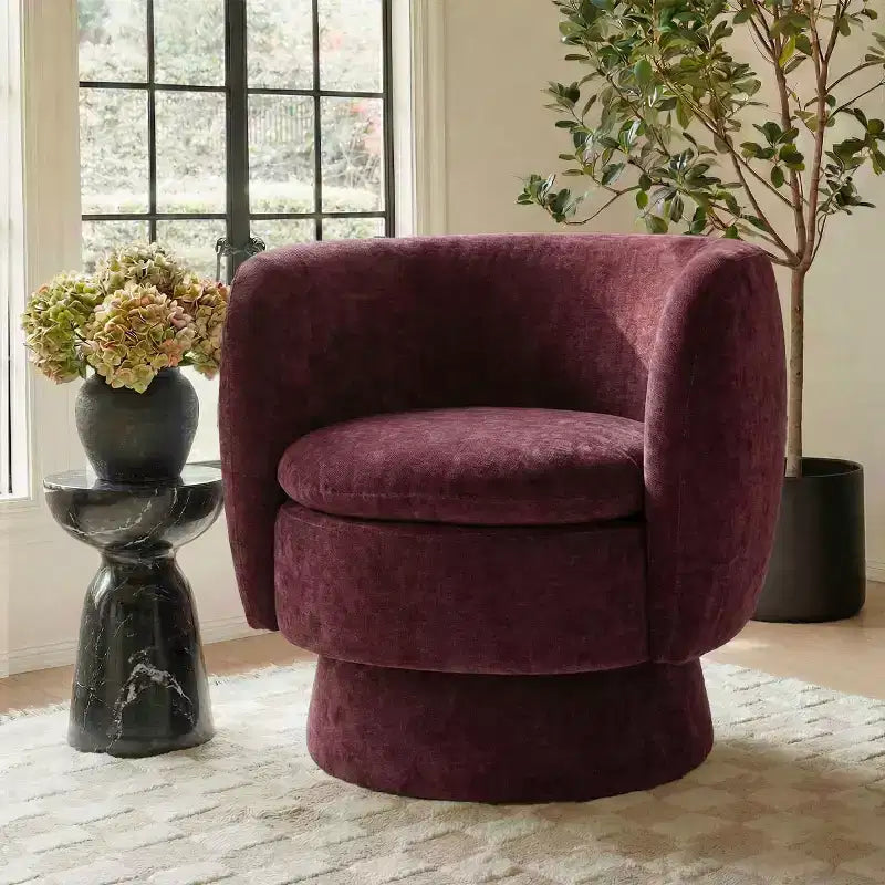 Lot de 2 fauteuils pivotants modernes avec revêtement en tissu, fauteuil lounge pivotant à 360° pour salon, chambre à coucher - Panipeachy