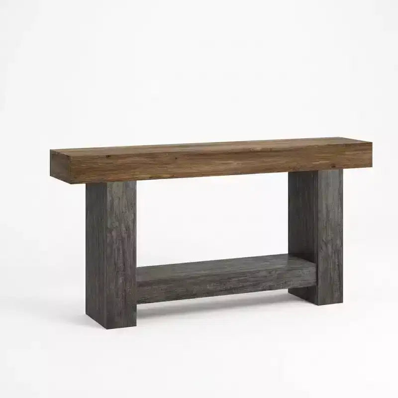 Console 2 niveaux pour salon et entrée, grande table de canapé avec rangement, table d'entrée de couloir, longue table d'entrée pour l'organisation de la décoration