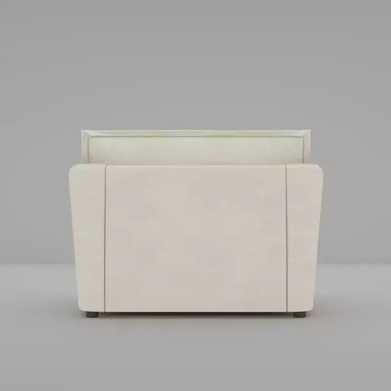 Fauteuil simple rembourré blanc Famapy, meuble de salon confortable avec coussins moelleux en coton
