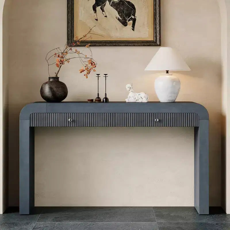 Console rustique Whisen Table d'entrée Table d'appoint avec tiroir à façade cannelée