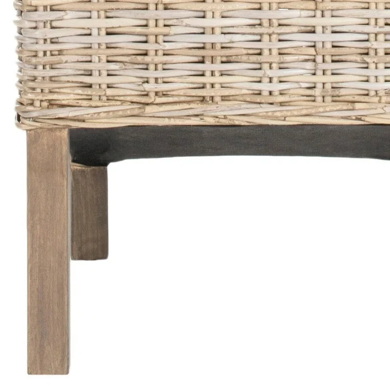 Lot de 2 chaises de salle à manger en osier naturel L 48 cm x P 56 cm x H 104 cm, style bohème côtier