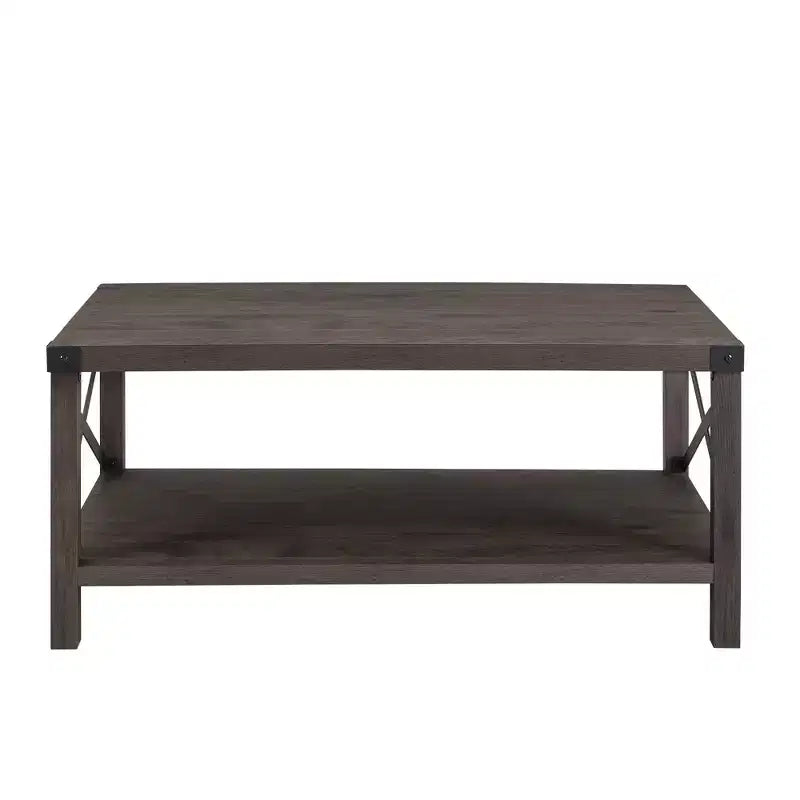 Table basse Sophie Rustic Industrial à piètement X - Saracina Home