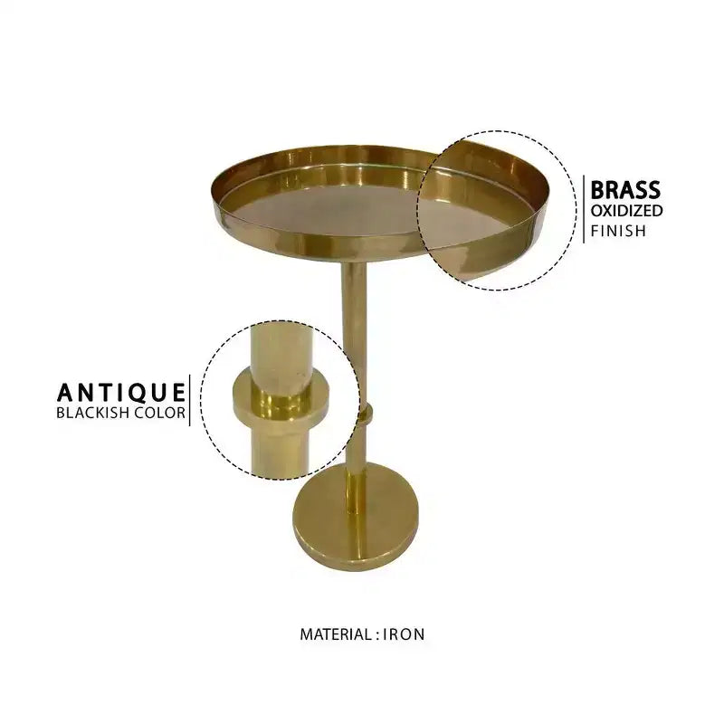 Table d'appoint Royal Hampton de 22 pouces avec base pilier vintage élégante et plateau rond