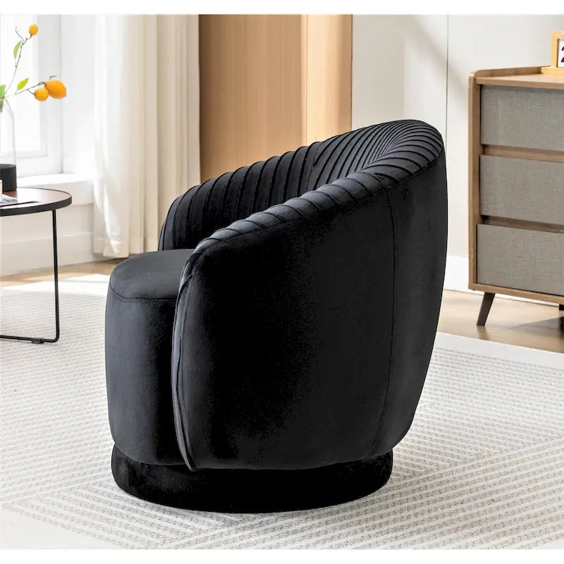 Petit fauteuil pivotant rond en velours Milvo