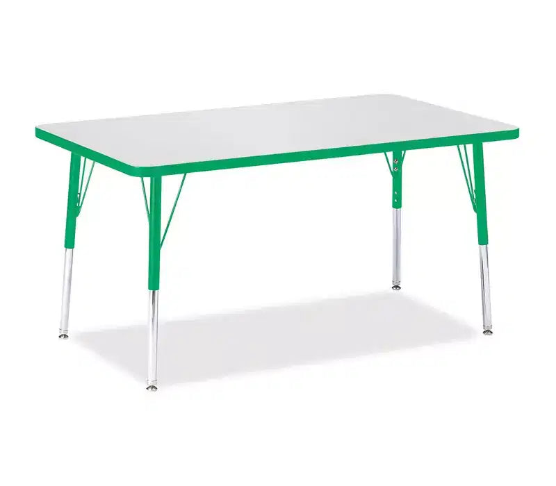 Table rectangulaire Jonti-Craft Berries à hauteur adulte, bord coloré (30 x 48) en vert