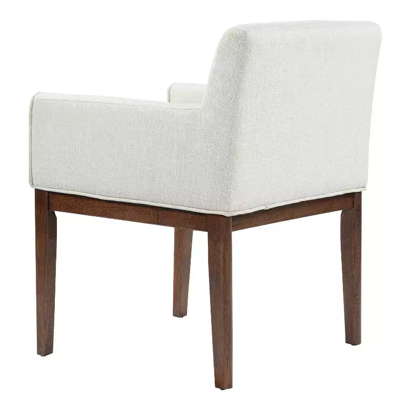 Christopher Knight Home Laure, chaises de salle à manger modernes en bois d'hévéa et tissu avec accoudoirs (lot de 2)