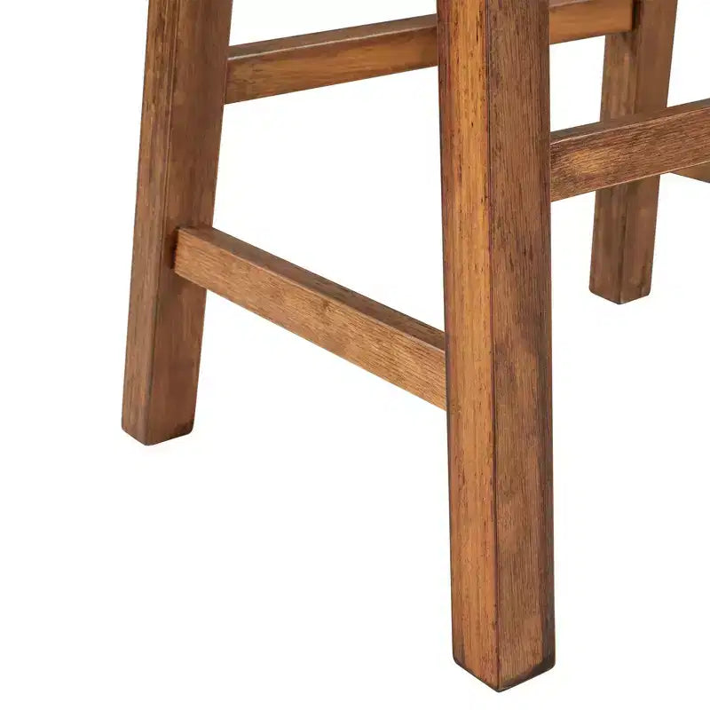 Tabourets de cuisine rustiques Whisen de style campagnard, lot de 2, chaises de cuisine en bois hauteur comptoir - Noyer
