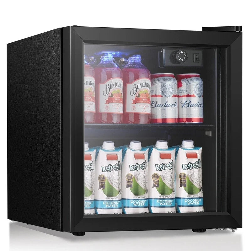 Mini-réfrigérateur de 36,8 litres pour boissons - 48 canettes, 12 bouteilles, porte vitrée, commande par molette