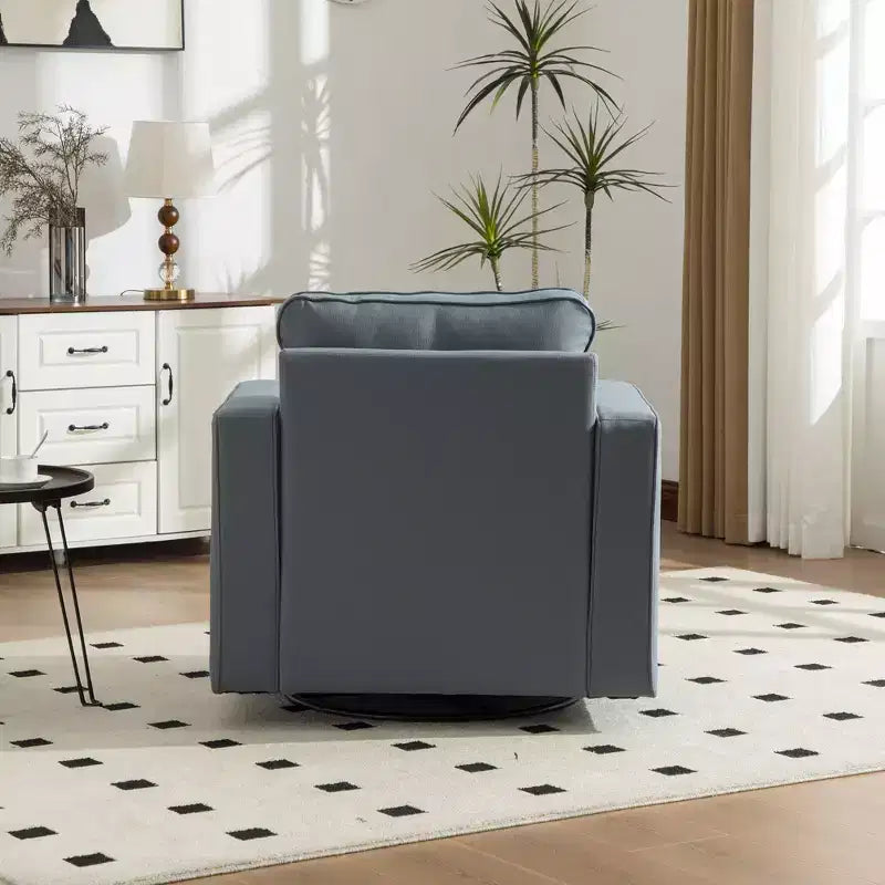 Fauteuil pivotant à 360° avec rangement dissimulé, fauteuil club une place avec oreiller pour salon, chambre, salle de lecture - ModernLuxe