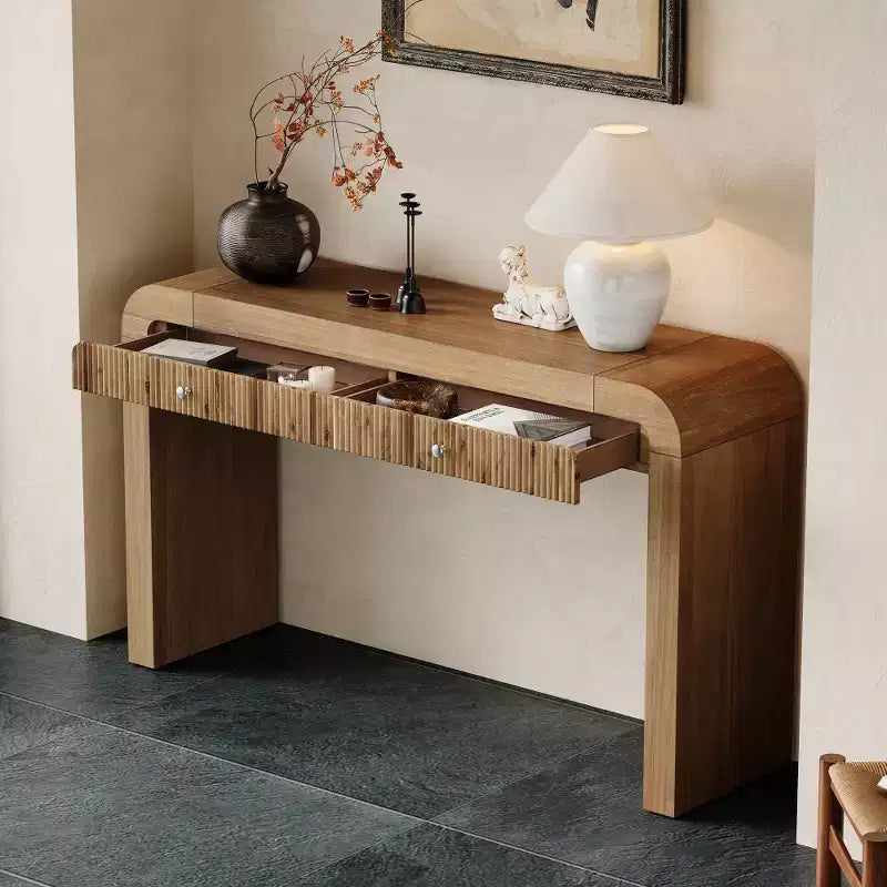 Console rustique Whisen Table d'entrée Table d'appoint avec tiroir à façade cannelée