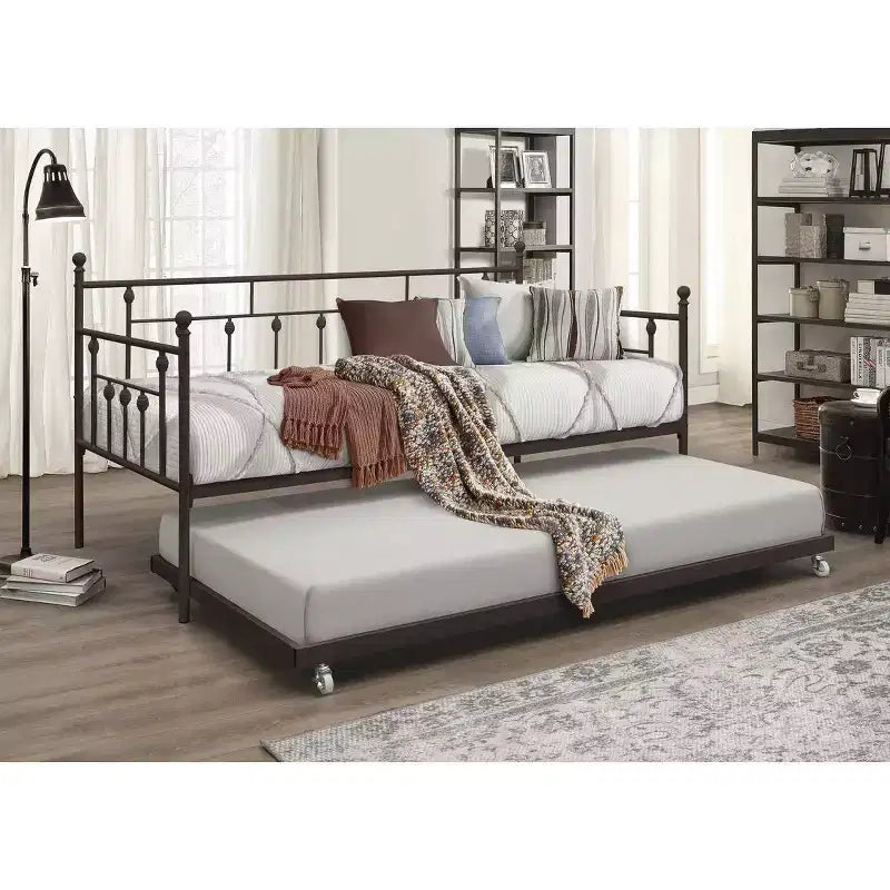 Lit de repos double Richland Home Design avec lit gigogne