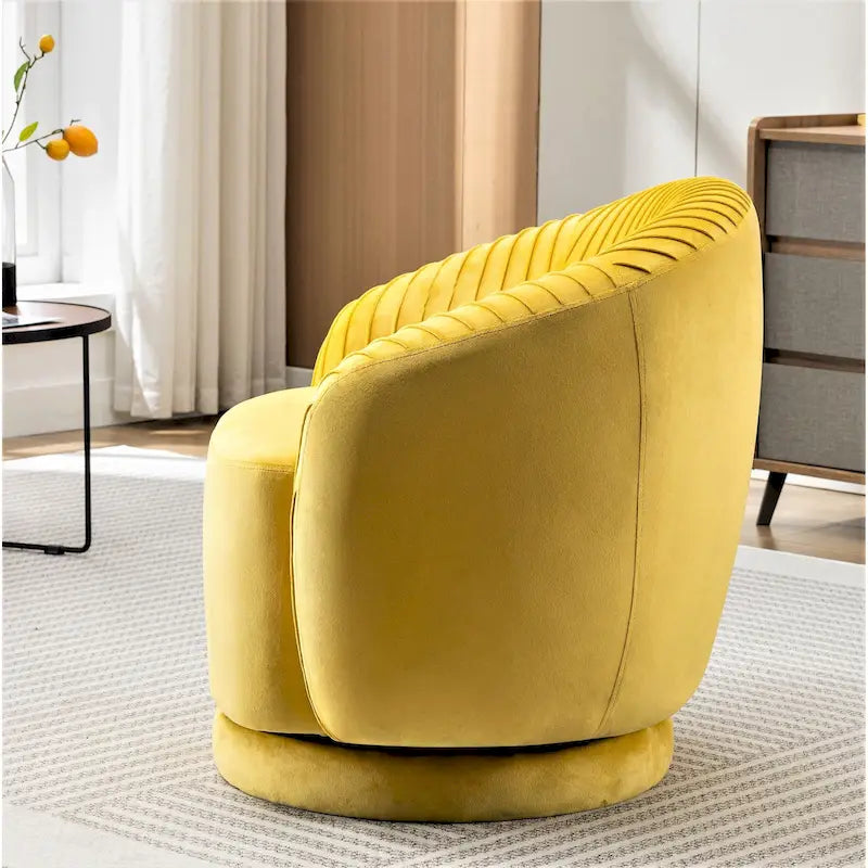 Petit fauteuil pivotant rond en velours Milvo