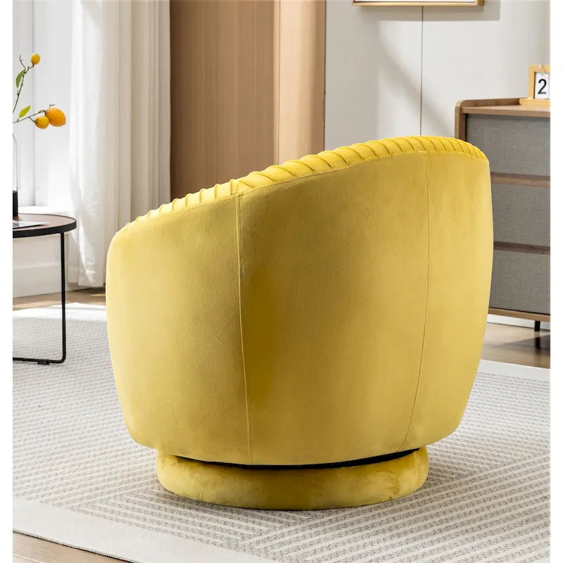 Petit fauteuil pivotant rond en velours Milvo