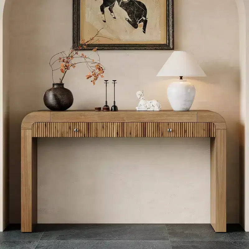 Console rustique Whisen Table d'entrée Table d'appoint avec tiroir à façade cannelée