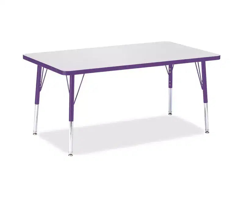 Table rectangulaire Jonti-Craft Berries de hauteur élémentaire, à bord coloré (30 x 48) en violet