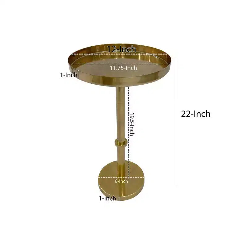Table d'appoint Royal Hampton de 22 pouces avec base pilier vintage élégante et plateau rond