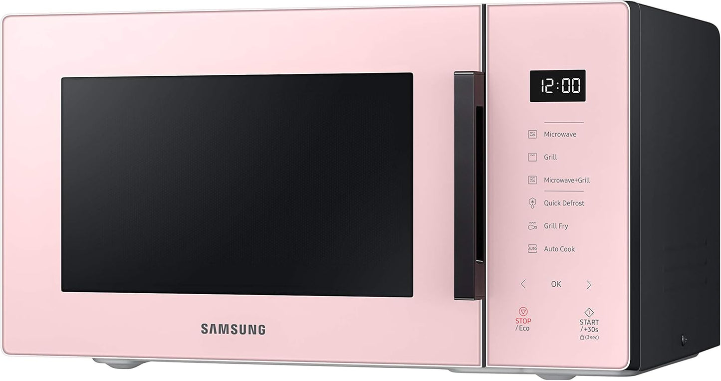 Samsung MG23T5018CP Four à micro-ondes, 23 L, 1100 W, Air Fry, avec plateau doreur, verre design, poudre
