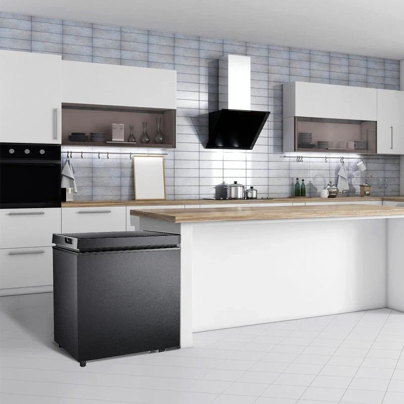 Congélateur coffre de 51 L avec panier amovible, drain inférieur, thermostat à 7 niveaux, conception autonome pour la maison et l'appartement