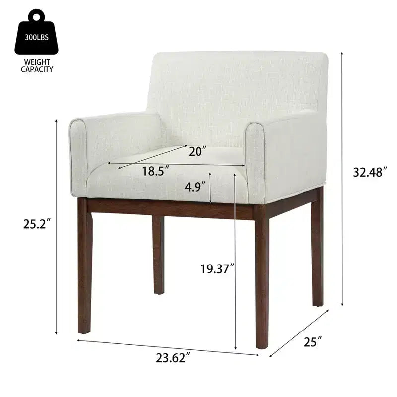 Christopher Knight Home Laure, chaises de salle à manger modernes en bois d'hévéa et tissu avec accoudoirs (lot de 2)
