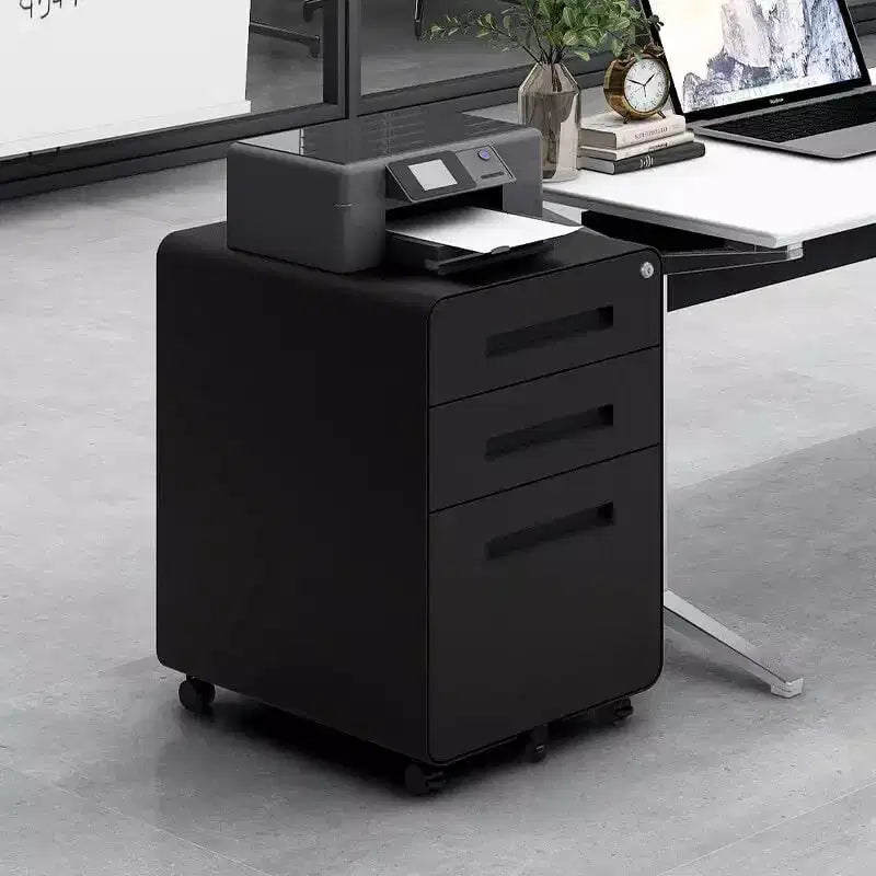 Meuble de classement roulant à 3 tiroirs pour bureau à domicile, caisson de classement mobile sous bureau avec serrure et anti-basculement, pour formats A4/Lettre/Legal