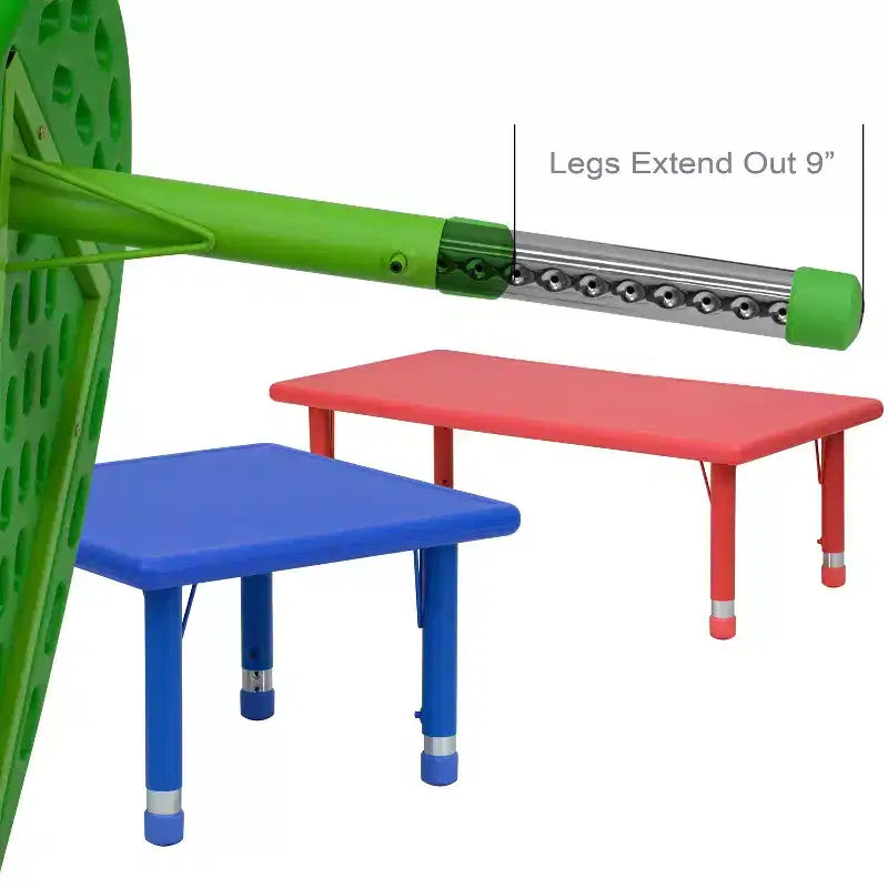 Table d'activités réglable en hauteur en plastique demi-lune Emma et Oliver 35 po larg. x 65 po long.