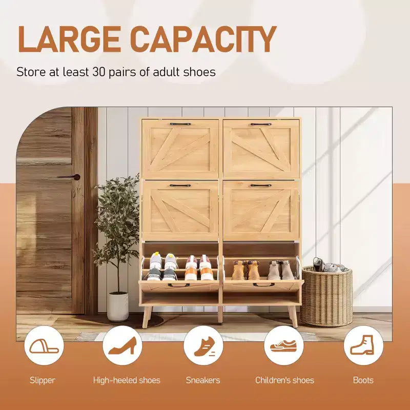 Meuble à chaussures Karl Home en bois à 6 tiroirs basculants