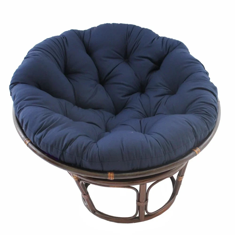 Fauteuil Papasan en rotin Bali 42 po avec coussin en sergé