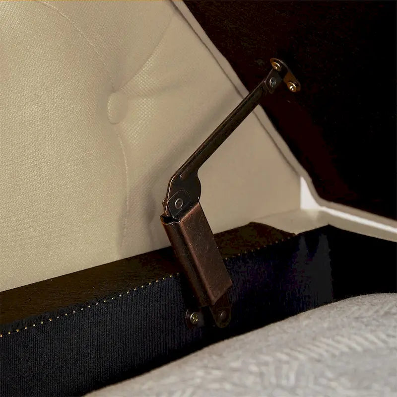 Banc de rangement pour chambre, bout de lit, accoudoirs roulés, canapé ottoman en velours, long banc