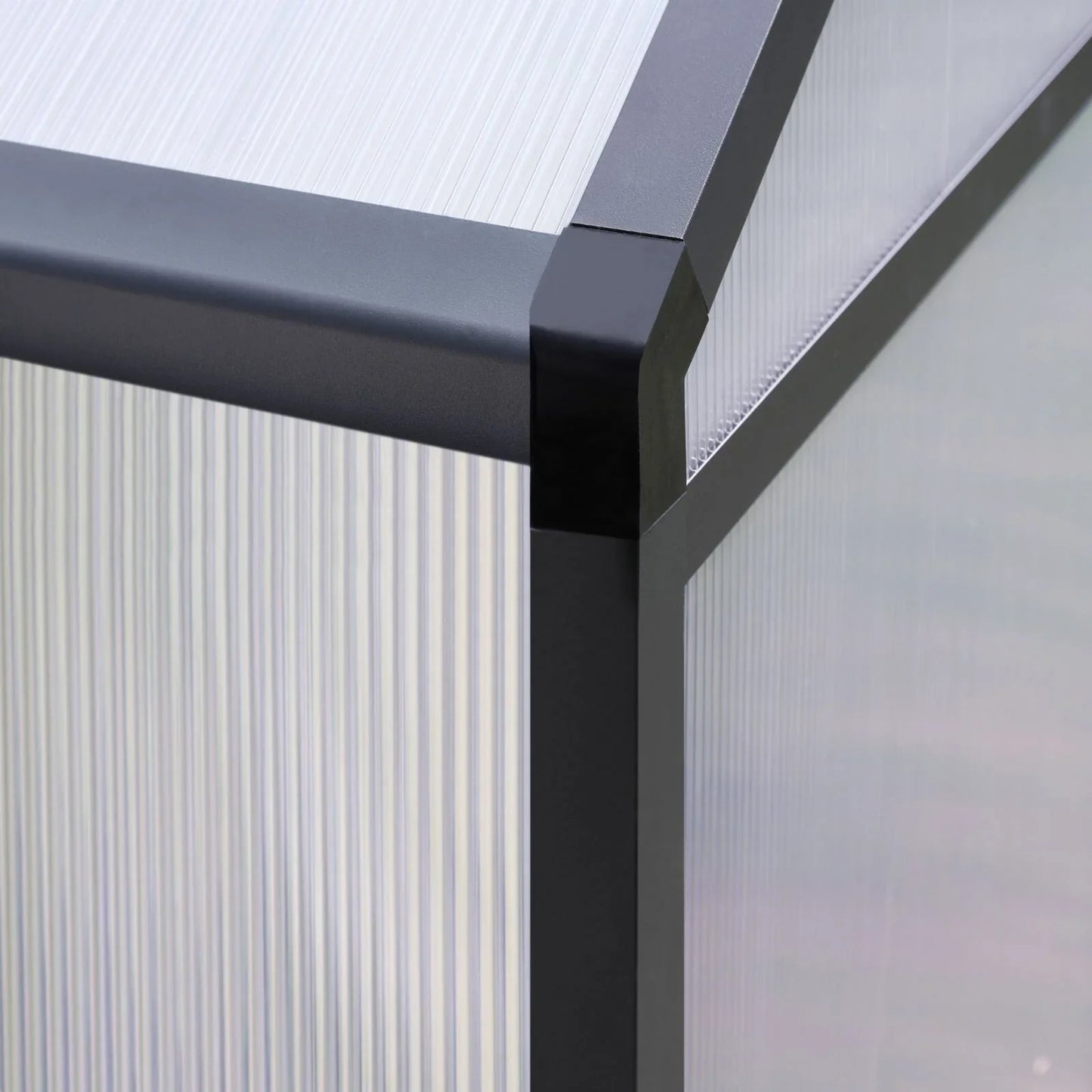Serre de jardin aluminium VEIKOUS avec évent de toit réglable et porte verrouillable Grise