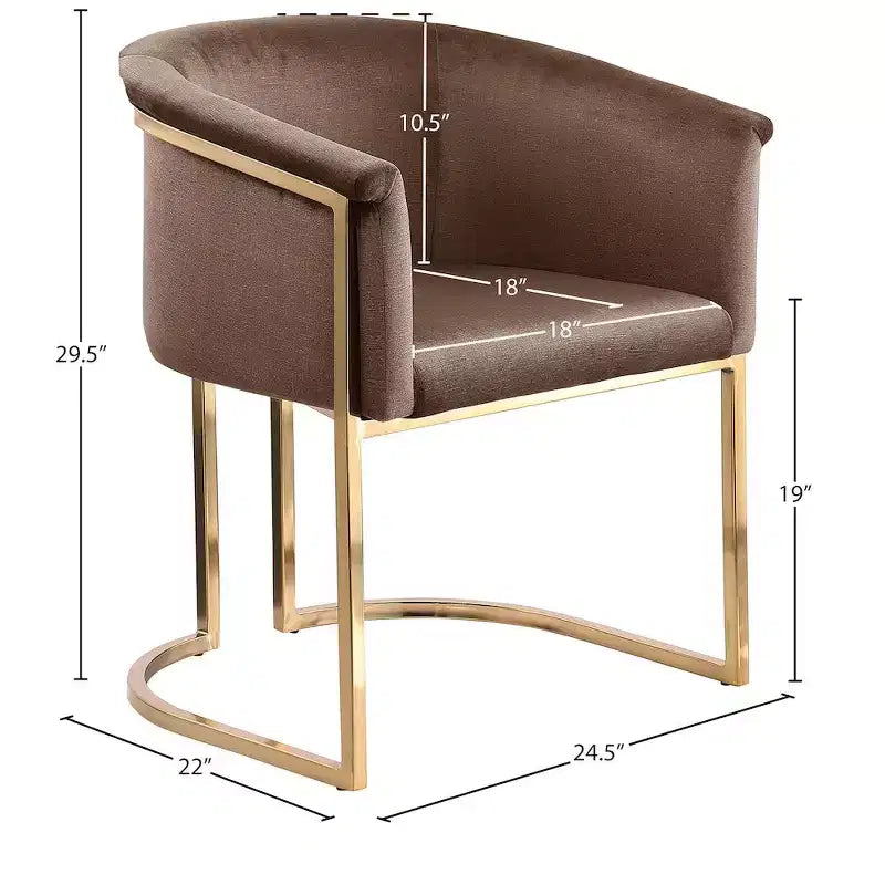 Meridian Furniture, Chaise de salle à manger Tierra en velours