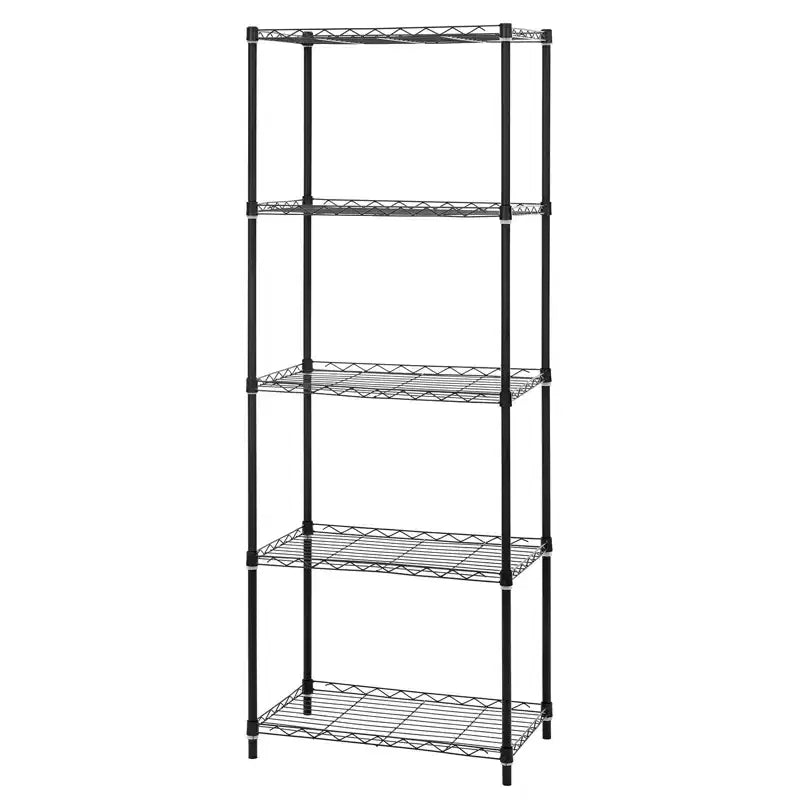 HONEIER Étagère de rangement robuste à 5 niveaux, noire