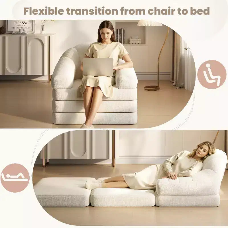 Yaheetech Canapé-Lit Pliant 2 en 1 Fauteuil-Lit Pliable pour Salon, Chambre à Coucher