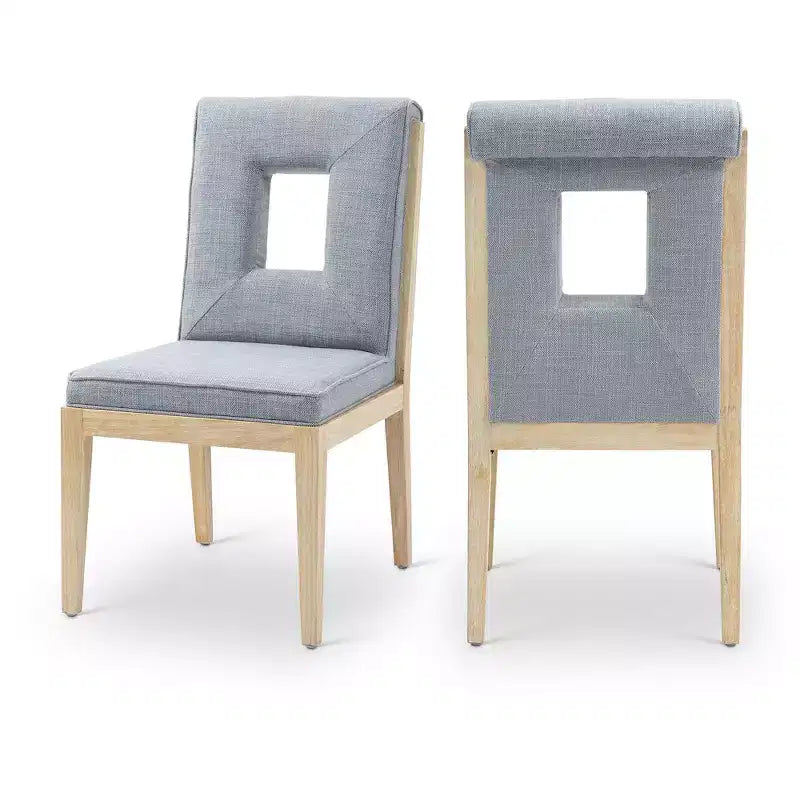 Meridian Furniture, Chaises de salle à manger Gwendolyn en tissu texturé lin, lot de 2