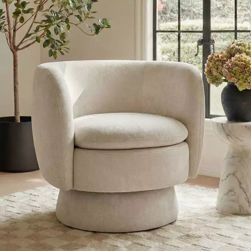 Lot de 2 fauteuils pivotants modernes avec revêtement en tissu, fauteuil lounge pivotant à 360° pour salon, chambre à coucher - Panipeachy