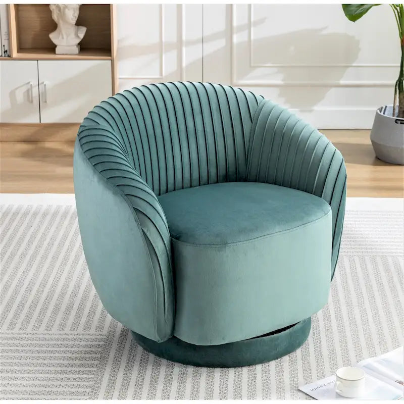 Petit fauteuil pivotant rond en velours Milvo