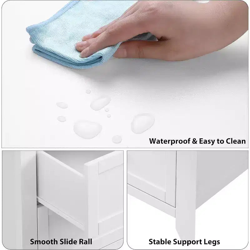 GustoWave Moderne Commode Large de 137 cm à 6 Tiroirs pour Chambre, Entrée, Couloir, Blanc