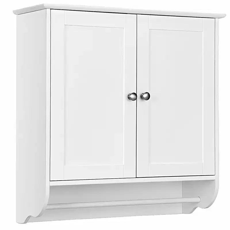 Armoire de salle de bain murale Costway avec barre porte-serviettes marron/gris