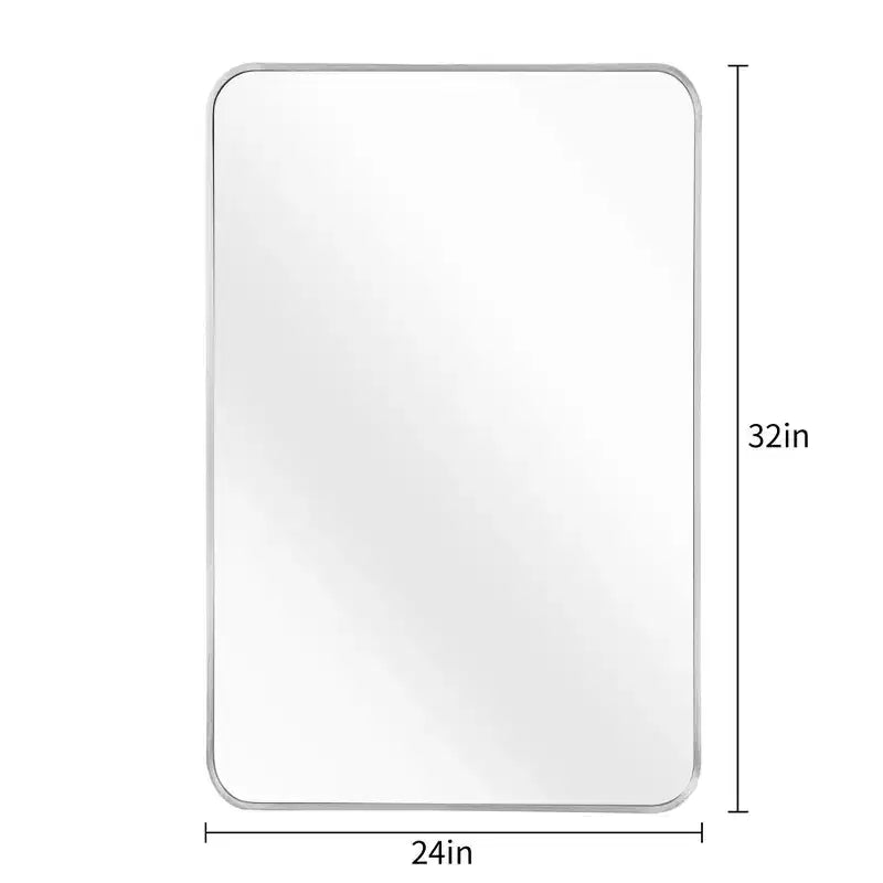 Miroir mural de salle de bain rectangulaire encadré en métal noir 24x36 pouces.