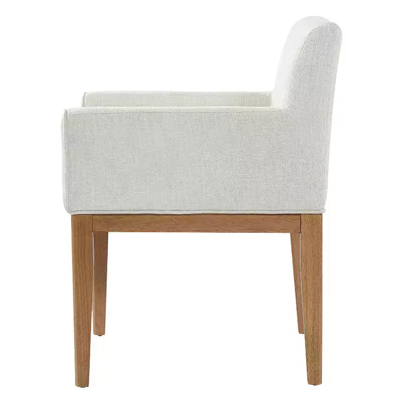 Christopher Knight Home Laure, chaises de salle à manger modernes en bois d'hévéa et tissu avec accoudoirs (lot de 2)