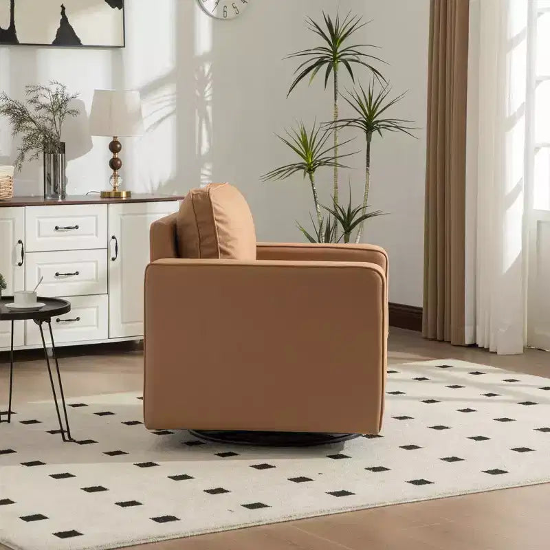 Fauteuil pivotant à 360° avec rangement dissimulé, fauteuil club une place avec oreiller pour salon, chambre, salle de lecture - ModernLuxe