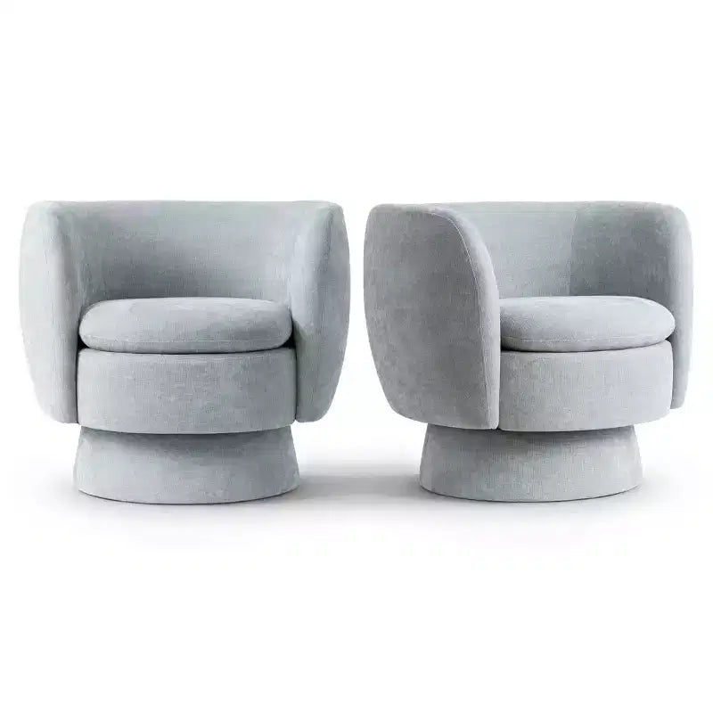 Lot de 2 fauteuils pivotants modernes avec revêtement en tissu, fauteuil lounge pivotant à 360° pour salon, chambre à coucher - Panipeachy