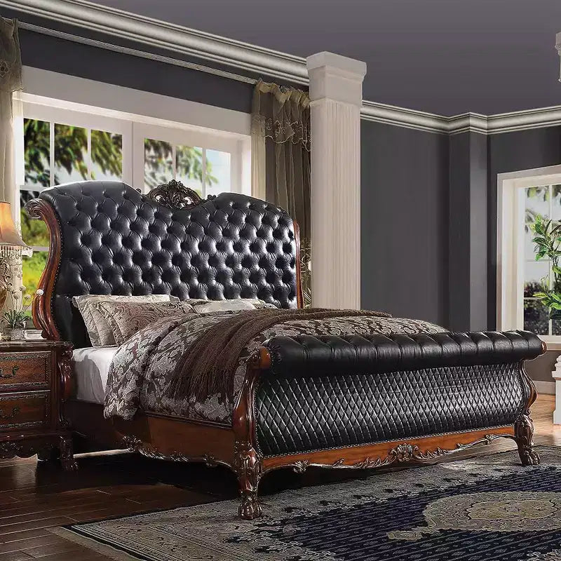 Lit Queen 103" Dresden PU et Chêne Cerisier - Acme Furniture